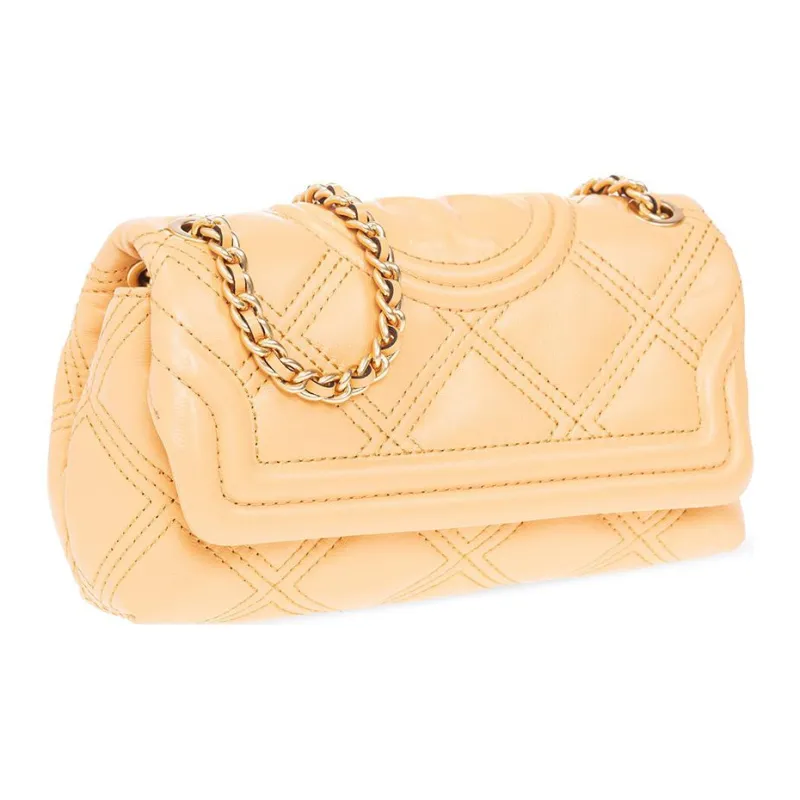 TORY BURCH Fleming Grained Leather Portable Crossbody Bag Shoulder Bag Women's Yellow-4