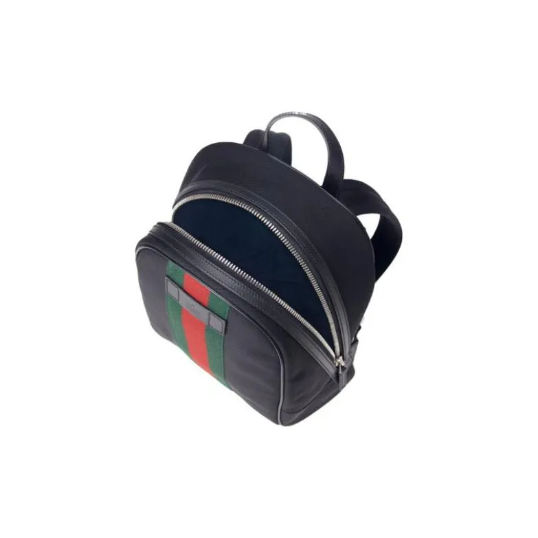 GUCCI Canvas With Leather Backpack Men's Black-2