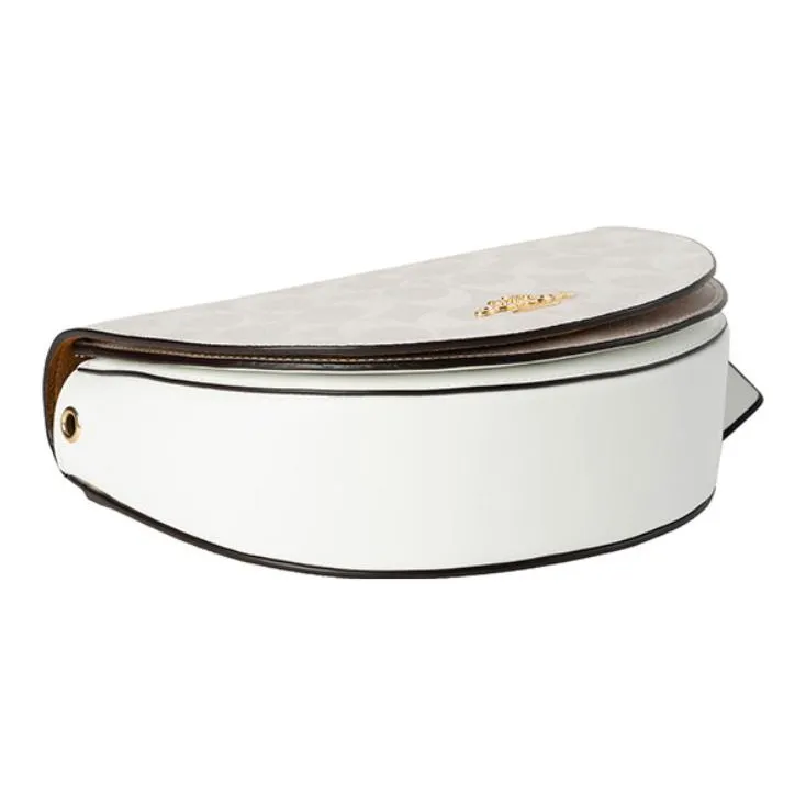 COACH Ellen Canvas Leather Fabric Shoulder Bag, Crossbody Bag Regular Women's Glacier White Monogram-2