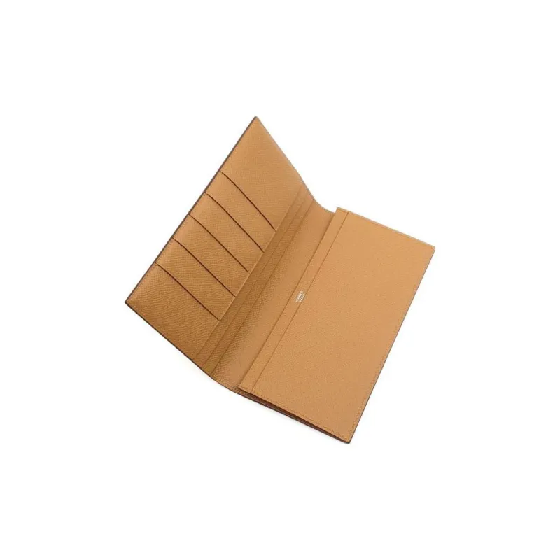 HERMES Epsom Calfskin Card Holder Wallet Unisex 4B Biscuit Cookie-2