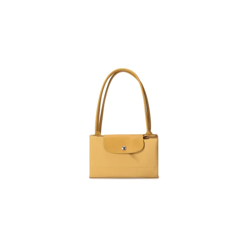 LONGCHAMP Le Pliage Green Yellow Canvas Eco Friendly Canvas Bag One Shoulder Handbag Large Size Women's Yellow-6