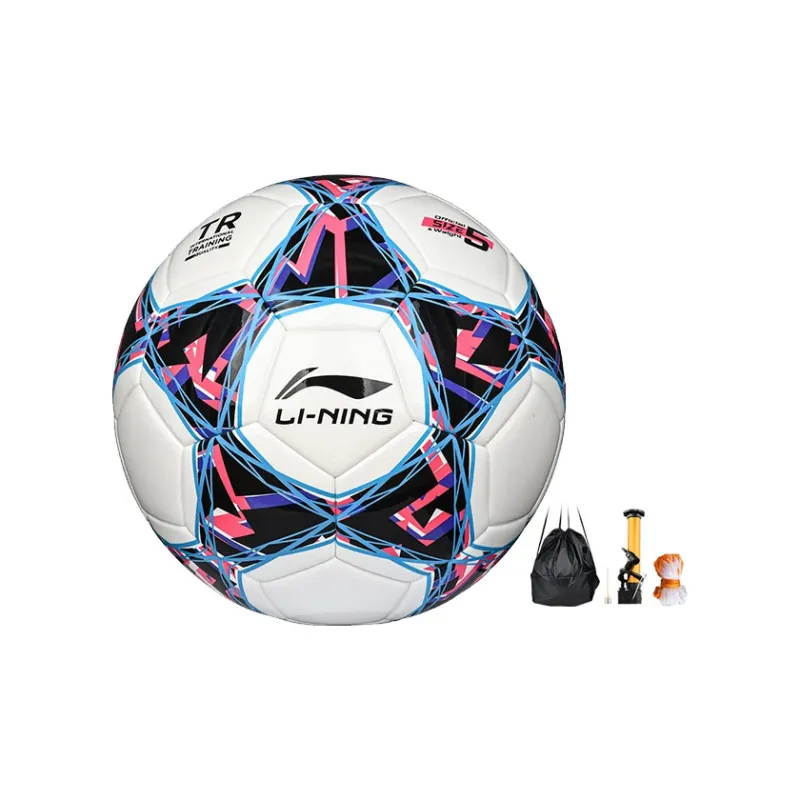 LiNing Size 5 Soccer TPU Seamless Thermal bonding Unisex Black Red Blue-0
