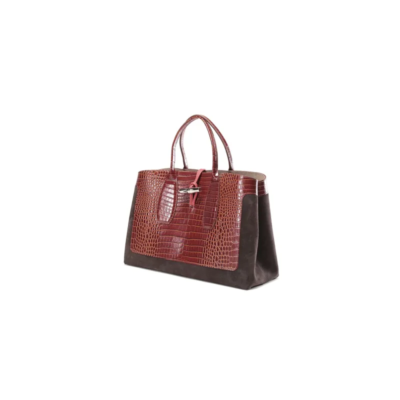 LONGCHAMP Leather Handbag Women's Brandy-1