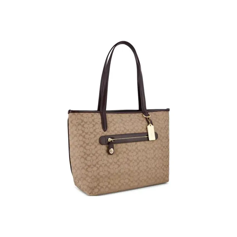 COACH Taylor Iconic Jacquard With Smooth Leather Tote Bag Shopping Bag Handbag Shoulder Bag Women's-1
