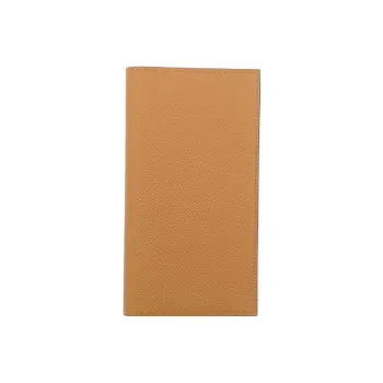 HERMES Epsom Calfskin Card Holder Wallet Unisex 4B Biscuit Cookie
