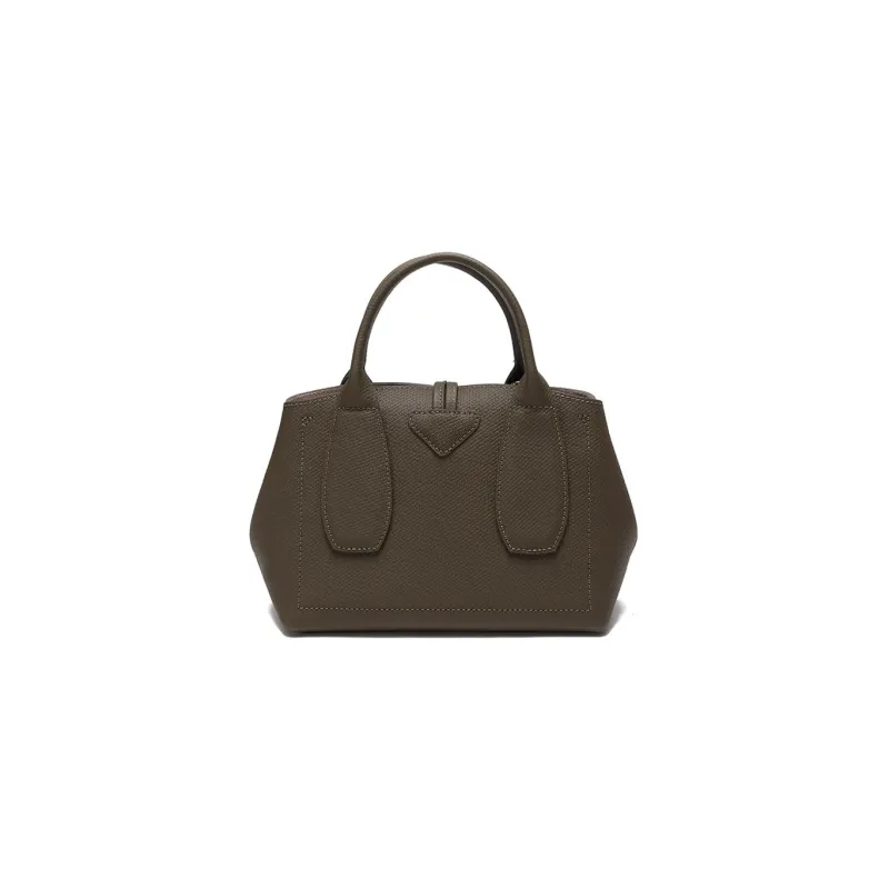 LONGCHAMP Roseau Cow Leather Shoulder Bag Crossbody Bag Handbag Small Size Women's Khaki-2