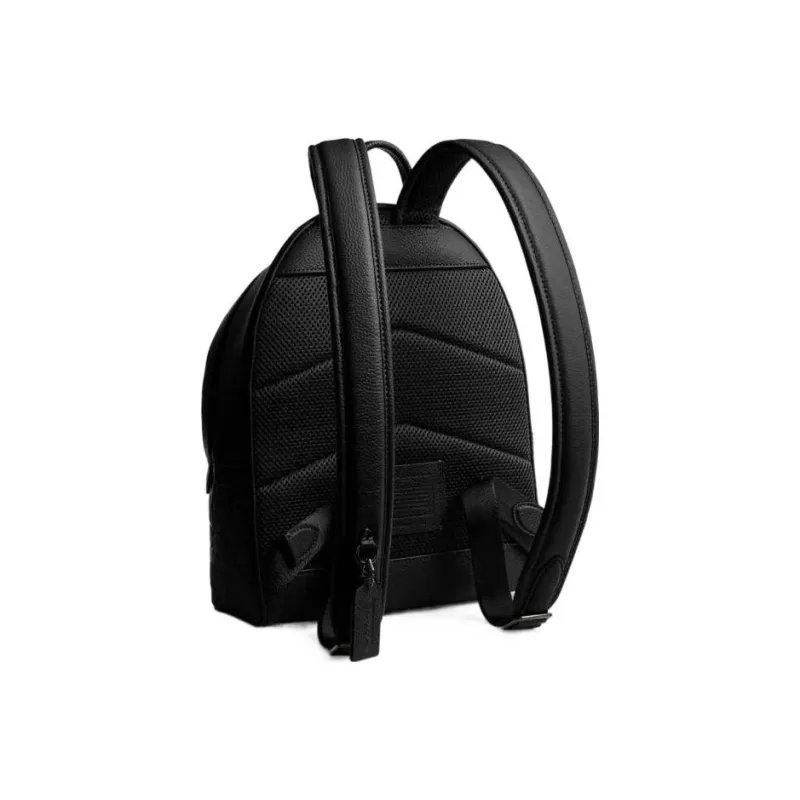 COACH Pebbled Leather Backpack Medium Size Women's Black-1