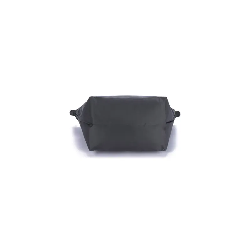 LONGCHAMP Recycled Canvas With Leather Trim Dumpling Bag Handbags Medium Size Women's Graphite Gray-4