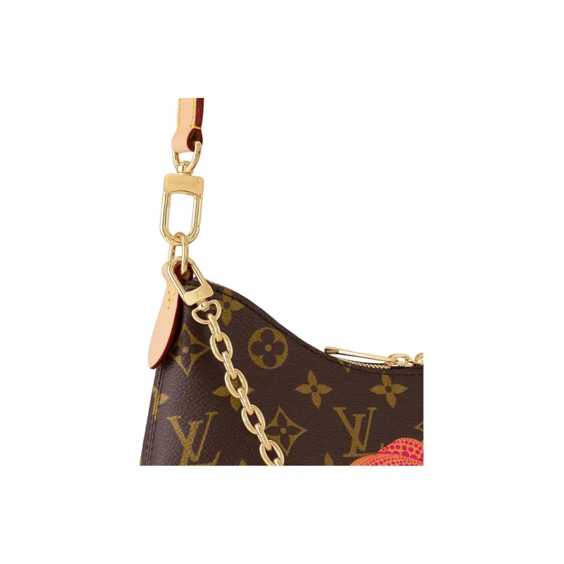 LOUIS VUITTON Yayoi Kusama Collaboration Boulogne Coated Canvas Handbag, Shoulder Bag Regular Women's Brown-4