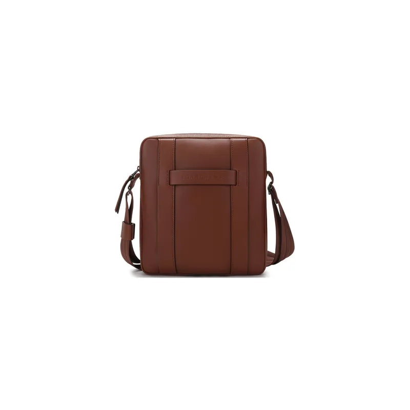 LONGCHAMP 3D Cow Leather Shoulder Bag Crossbody Bag Medium Size Men's Brown-0