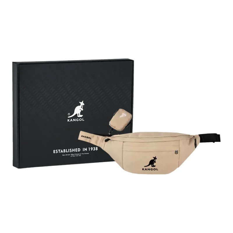 KANGOL Canvas Canvas Bag Crossbody Bag Fanny Pack Sling Bag Medium Size Unisex Black/Gray/Khaki/Pink-14