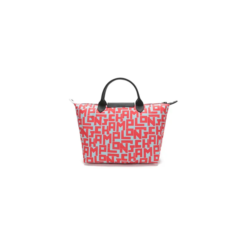 LONGCHAMP Le Pliage Fabric Crossbody Bag Dumpling Bag One Shoulder Handbag Medium Size Women's Light Blue Red-2