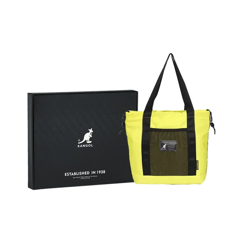 KANGOL Polyester Tote Bag Shopping Bag Shoulder Bag Unisex Fluorescent Green/Violet-3