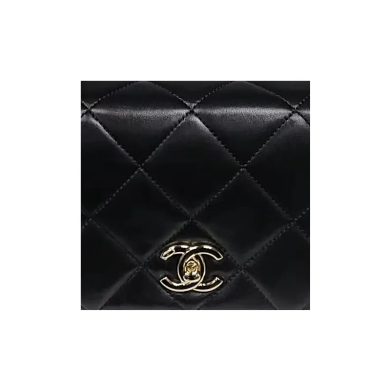 CHANEL Lambskin Flap Bag, Shoulder Bag, Crossbody Bag Women's Black-1