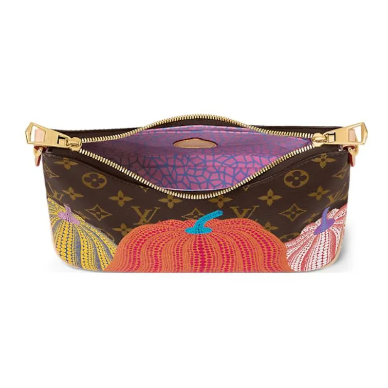 LOUIS VUITTON Yayoi Kusama Collaboration Boulogne Coated Canvas Handbag, Shoulder Bag Regular Women's Brown-2