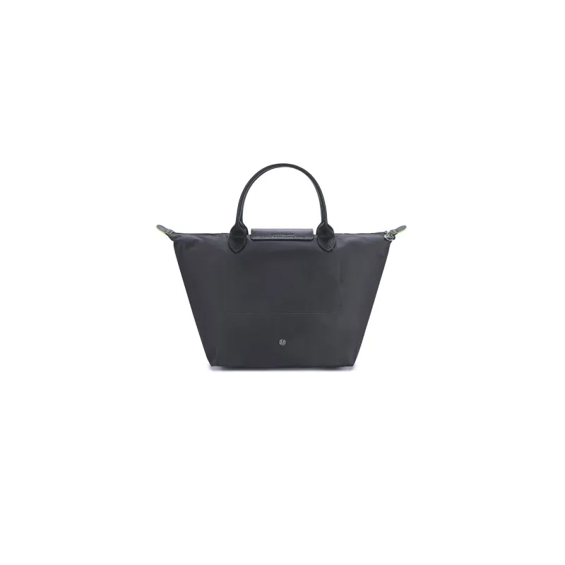 LONGCHAMP Recycled Canvas With Leather Trim Dumpling Bag Handbags Medium Size Women's Graphite Gray-3