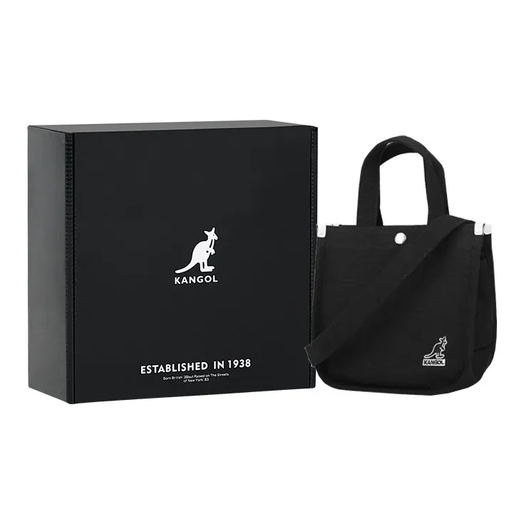 KANGOL Canvas One Shoulder Cell Phone Pouch Small Square Bag Mini Crossbody Handbag Small Size Women's Multicolor-3