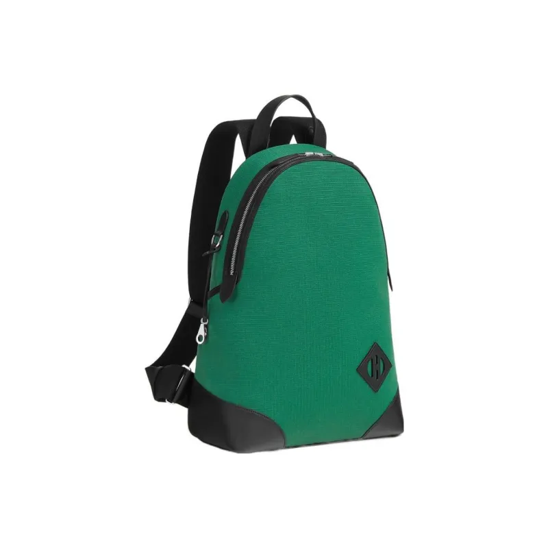 HERMES Allback Bivouac Canvas With Swift Leather Backpack Men's Medium Green/Black-1
