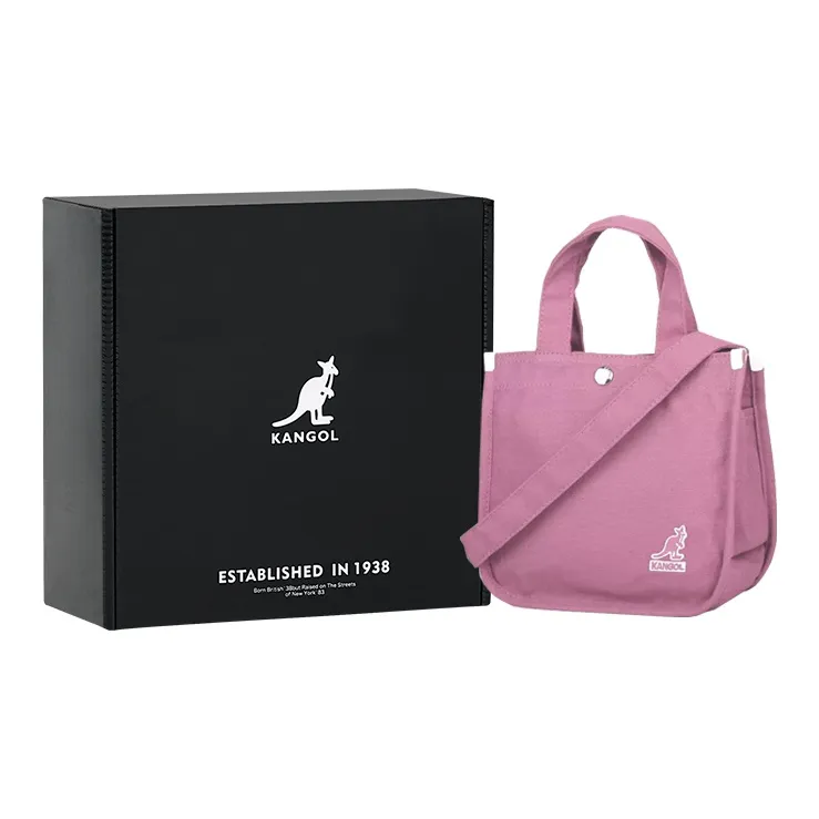 KANGOL Canvas One Shoulder Cell Phone Pouch Small Square Bag Mini Crossbody Handbag Small Size Women's Multicolor-17