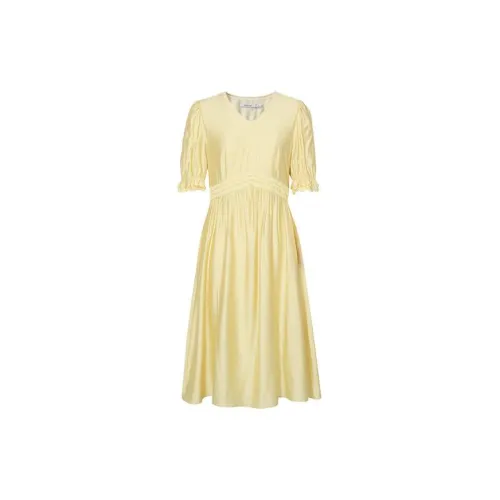 SEIFINI Short-Sleeved Dresses Women's Yellow