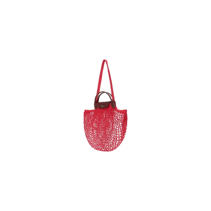 LONGCHAMP Le Pliage Filet Canvas Canvas Bag With Mesh Pocket Shoulder Bag Crossbody Bag Handbag Regular Women's Red-1