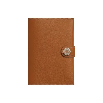 HERMES R.M.S Evergrain Calfskin Passport Holder Men's Gold