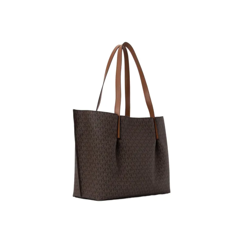 MICHAEL KORS Emilia Artificial Leather Tote Bag, Shopping Bag, Shoulder Bag Regular Women's Dark Brown/Leather Brown-2