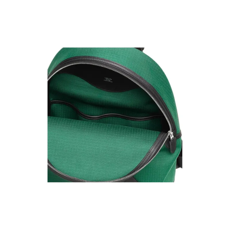 HERMES Allback Bivouac Canvas With Swift Leather Backpack Men's Medium Green/Black-2
