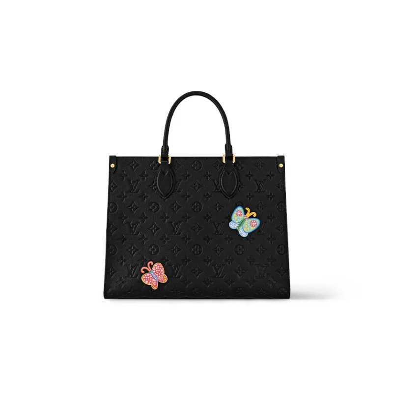 LOUIS VUITTON Lv X Yk Onthego Mm Black Flower Marquetry-2