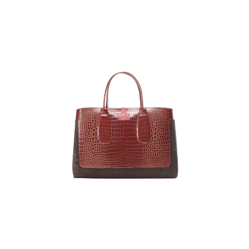 LONGCHAMP Leather Handbag Women's Brandy-3