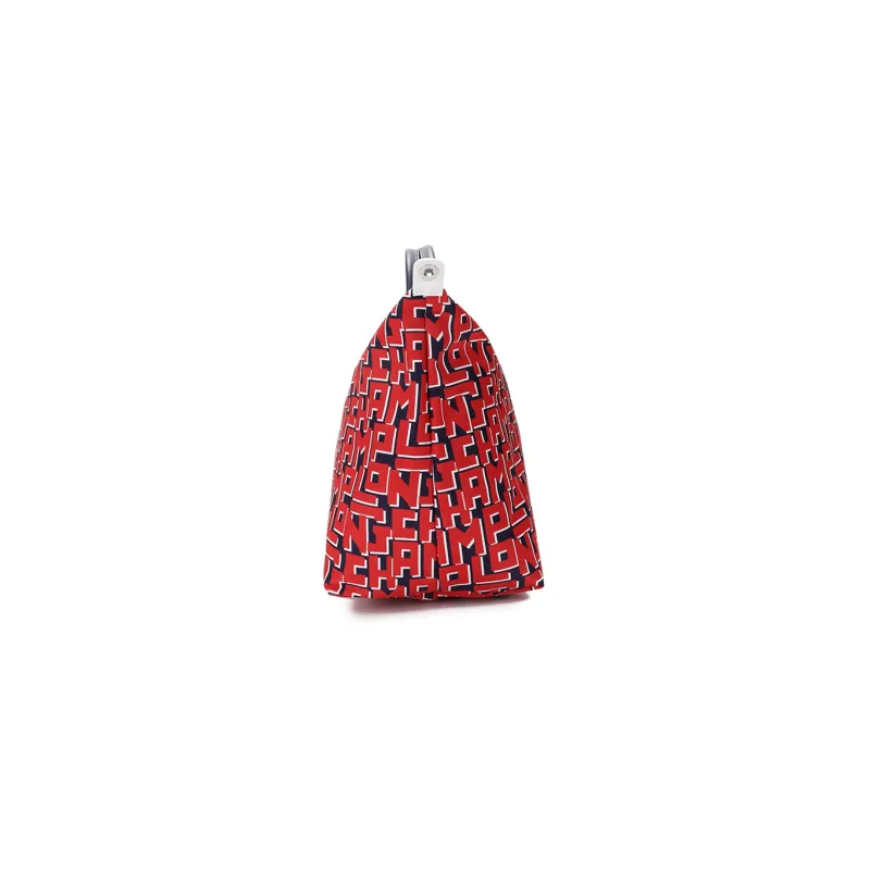 LONGCHAMP Canvas Travel Bag Large Size Unisex Marine Blue/Red-4