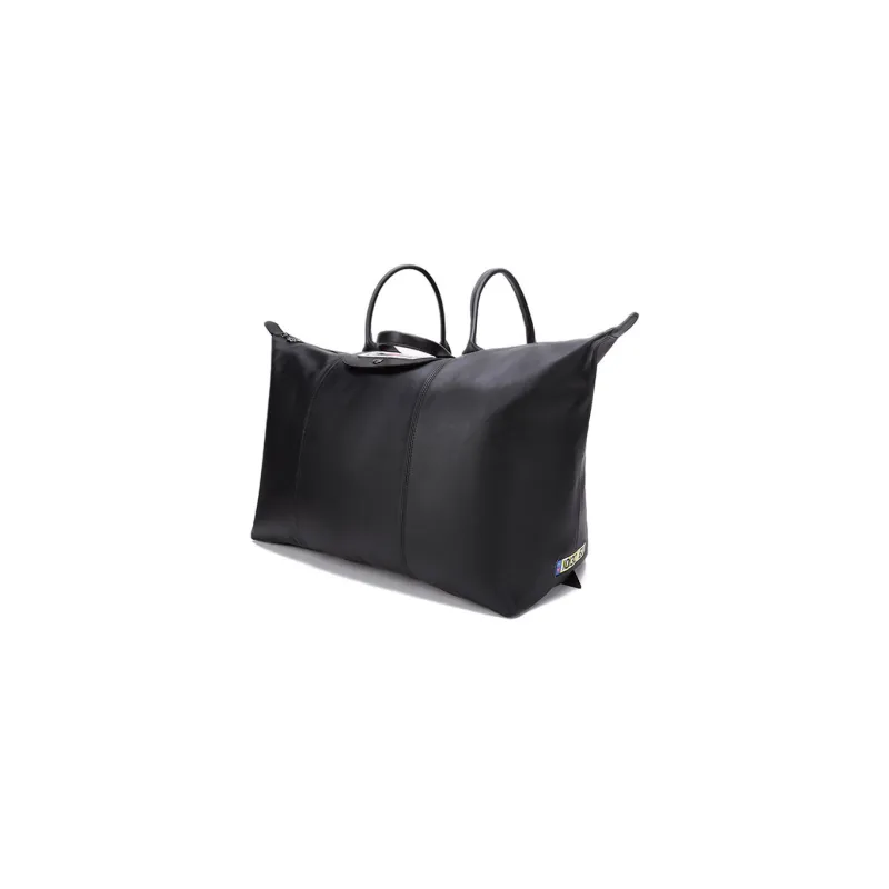 LONGCHAMP EU Collaboration Le Pliage Cuir Sheepskin Travel Bag Handbag Tubas Women's Black-1
