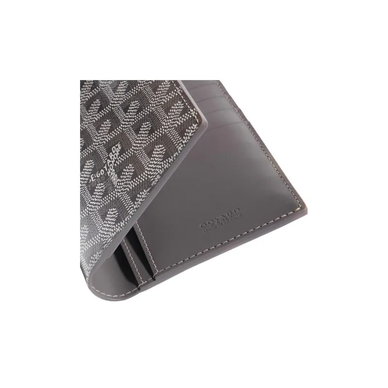 GOYARD SAINT ROCH Canvas With Leather Dog's Teeth Wallet Unisex Gray-2