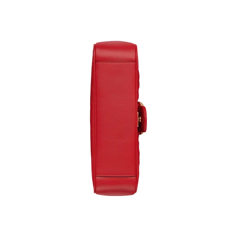 GUCCI GG Marmont Leather Crossbody Bag, Shoulder Bag Small Size Women's Red-7