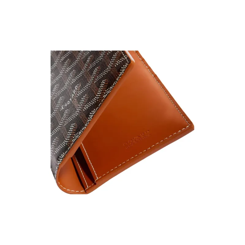 GOYARD SAINT ROCH Canvas With Leather Dog's Teeth Wallet Unisex Brown-2