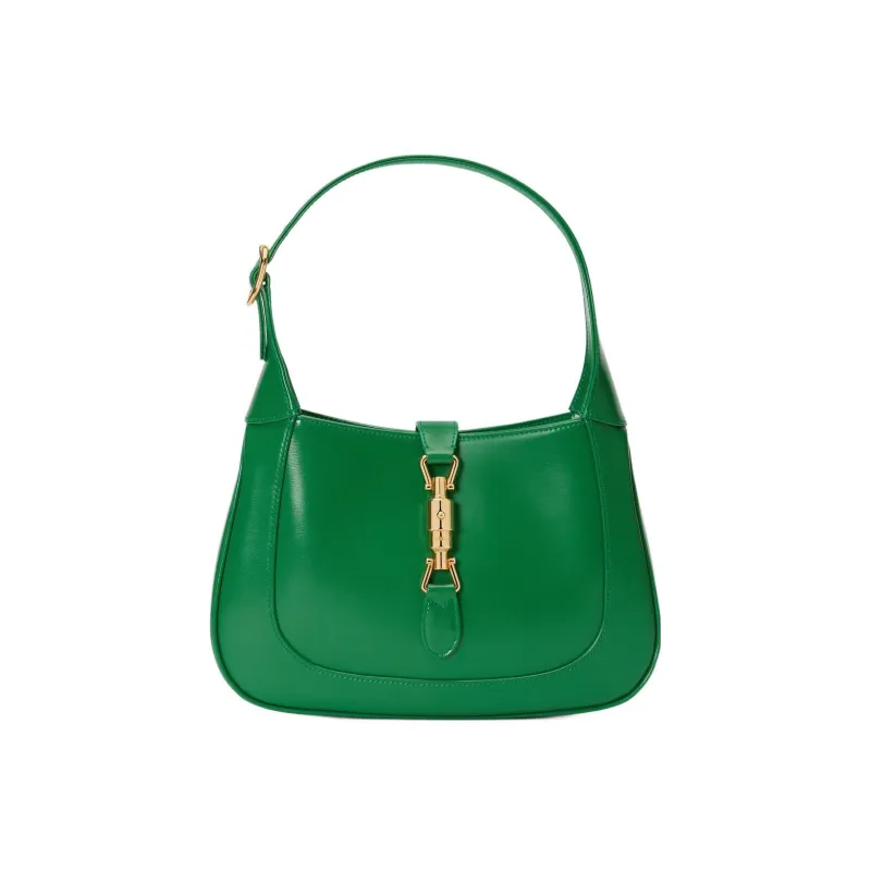 GUCCI Jackie 1961 Leather Crescent Shoulder Bag Shoulder Bag Women's Green-0
