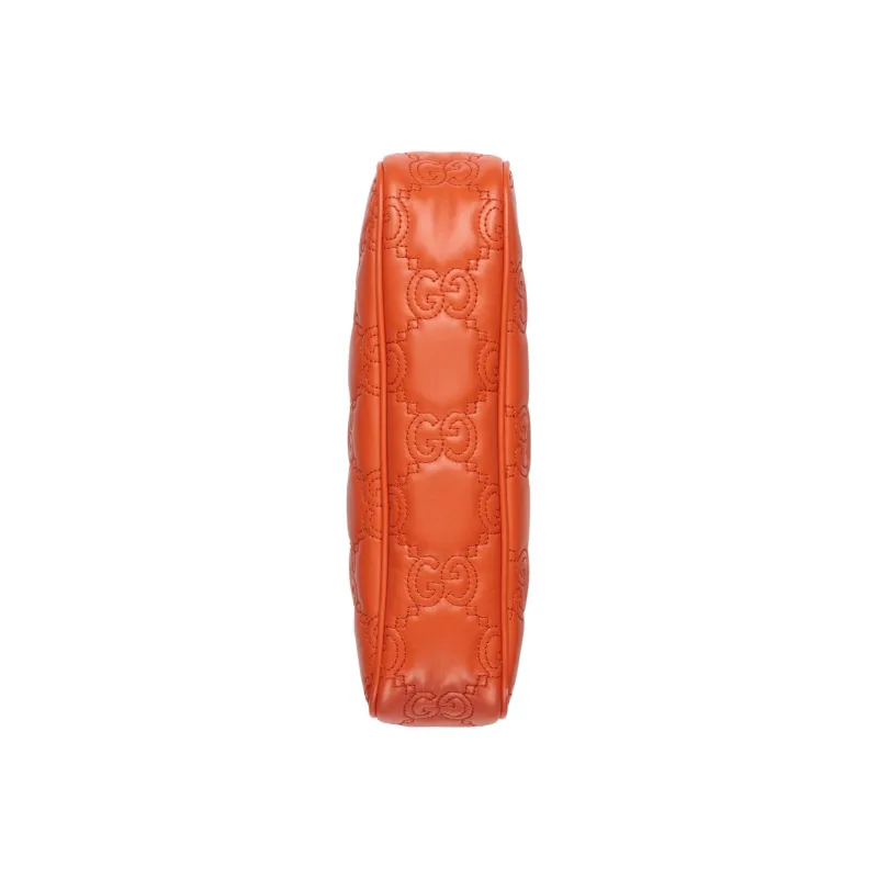GUCCI GG Matelassé Leather Pochette, Shoulder Bag Shoulder Bag, Handbag Women's Orange-7
