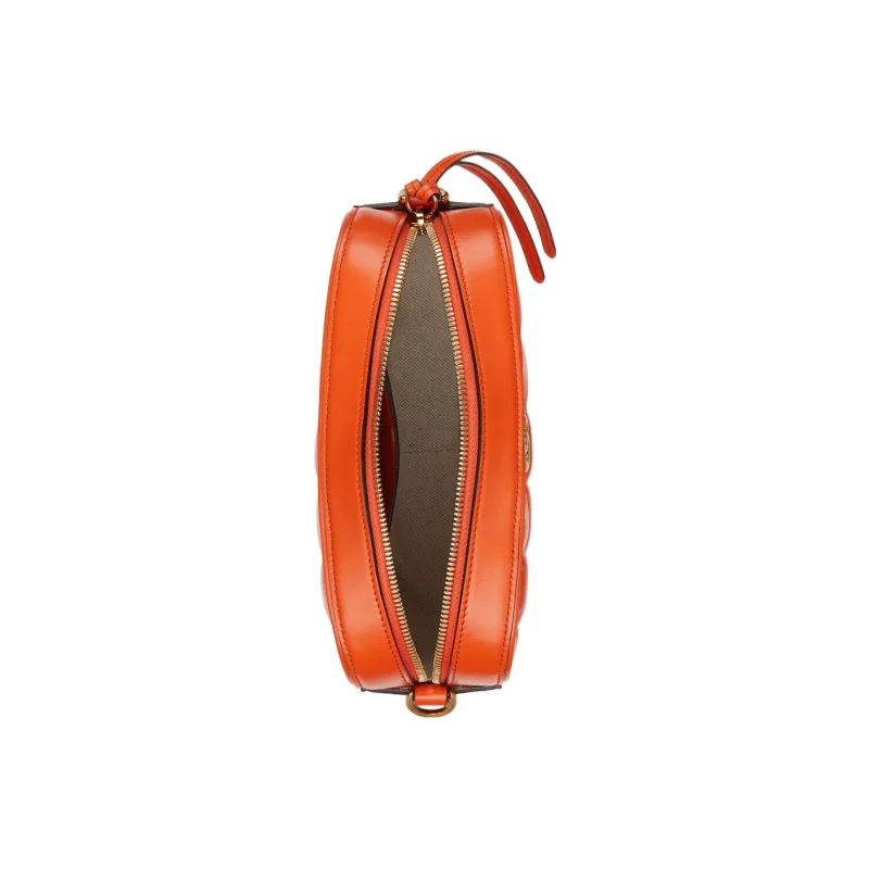 GUCCI GG Matelassé Leather Small Square Camera Bag Shoulder Bags Handbags Small Size Women's Orange-6