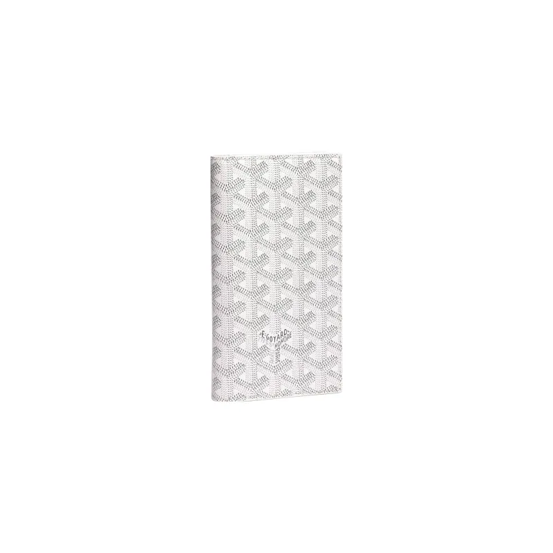 GOYARD SAINT-ROCH Canvas With Leather Dog's Teeth Wallet Unisex White-0