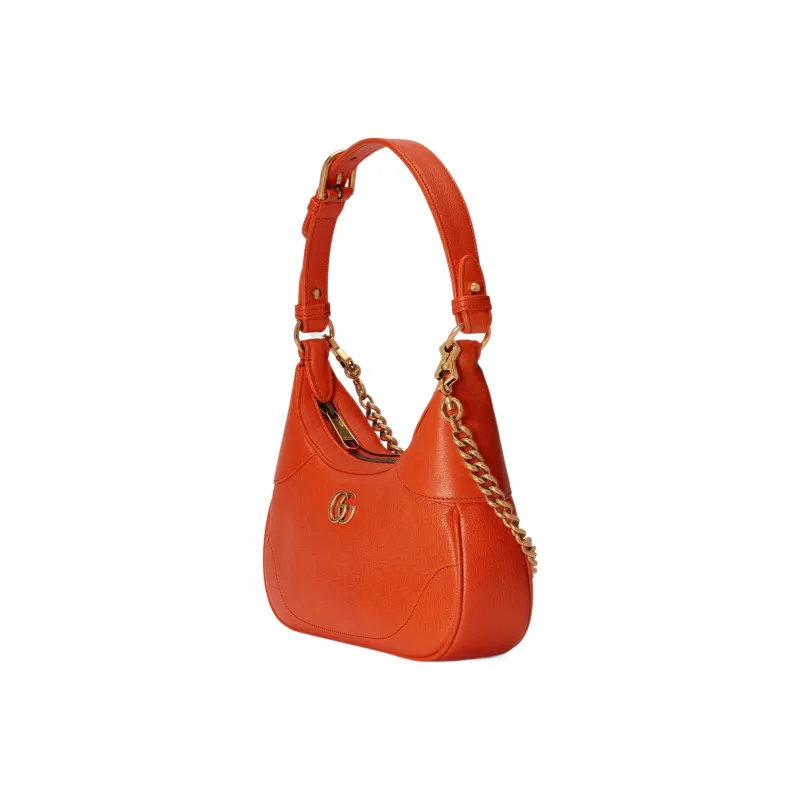 GUCCI Aphrodite Leather New Moon Shoulder Bag, Handbag, Shoulder Bag Small Size Women's Orange-2