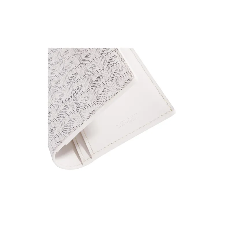 GOYARD SAINT-ROCH Canvas With Leather Dog's Teeth Wallet Unisex White-2
