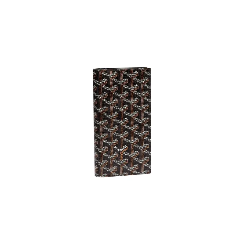 GOYARD SAINT ROCH Canvas With Leather Dog's Teeth Wallet Regular Unisex Black-0