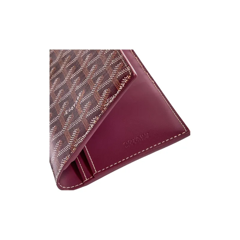 GOYARD SAINT ROCH Canvas Wallet Unisex Burgundy-2