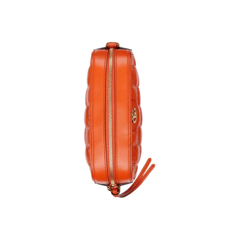 GUCCI GG Matelassé Leather Small Square Camera Bag Shoulder Bags Handbags Small Size Women's Orange-5