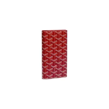 GOYARD SAINT ROCH Canvas With Leather Dog's Teeth Wallet Unisex Red