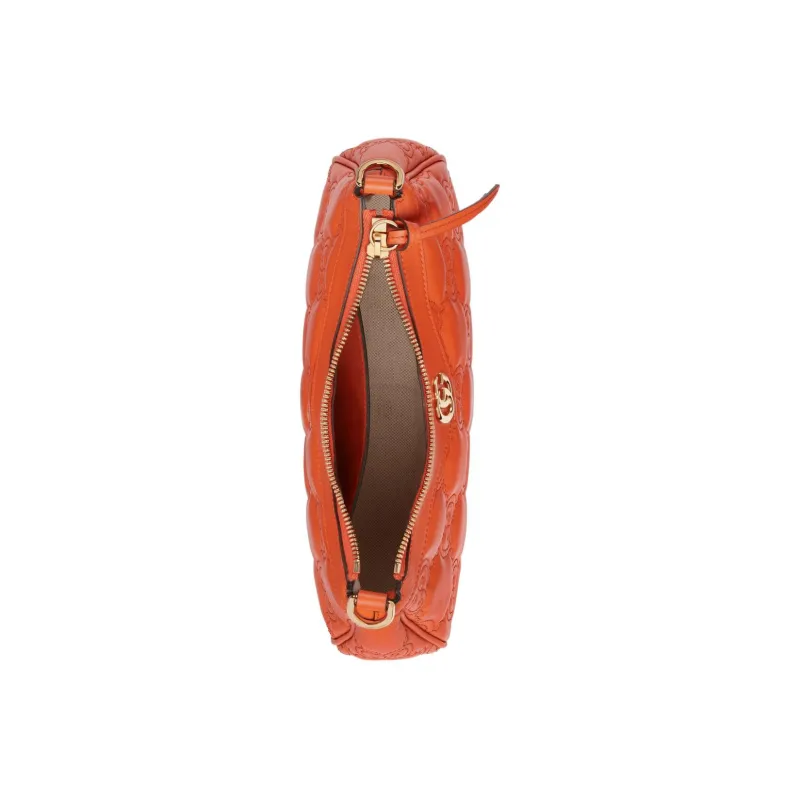 GUCCI GG Matelassé Leather Pochette, Shoulder Bag Shoulder Bag, Handbag Women's Orange-6