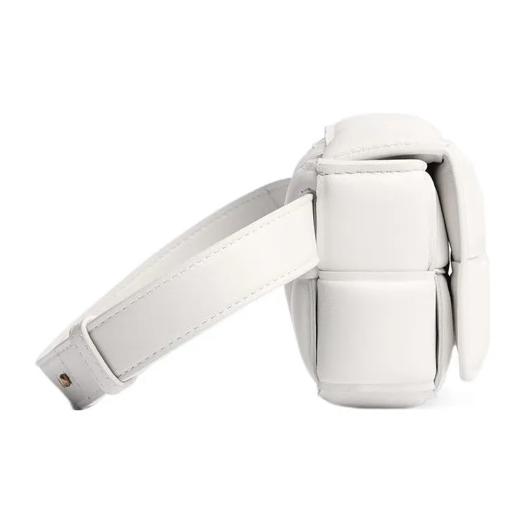 Bottega Veneta Padded Cassette Belt Bag Intreccio White-1
