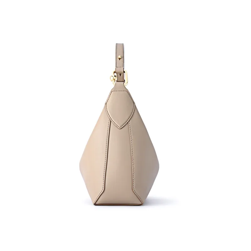 FION Genuine Leather Underarm Shoulder Bag, Crossbody Bag Women's Classic Black, Milk Tea Apricot, Coconut Brown-2