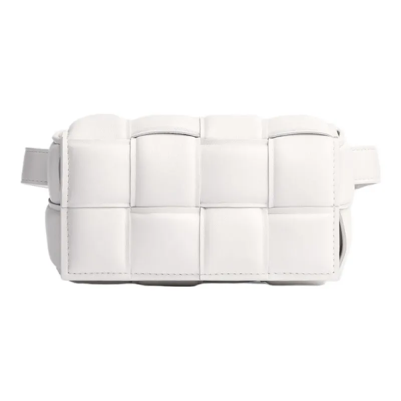 Bottega Veneta Padded Cassette Belt Bag Intreccio White-0