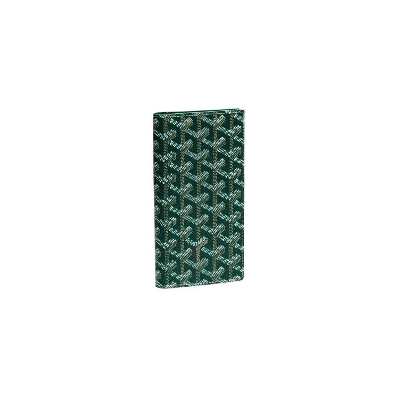 GOYARD SAINT ROCH Canvas With Leather Dog's Teeth Wallet Unisex Green-0